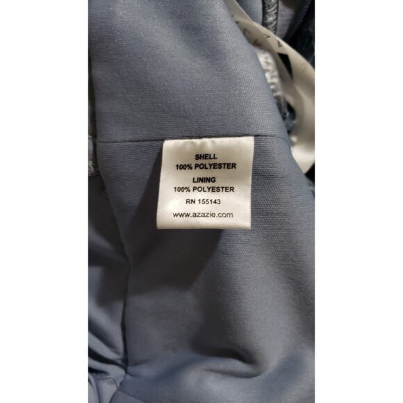 AZAZIE 'Dorit' Size A16 Dusty Blue Sheath Scoop Lace Dress Formal Gown - Picture 8 of 12